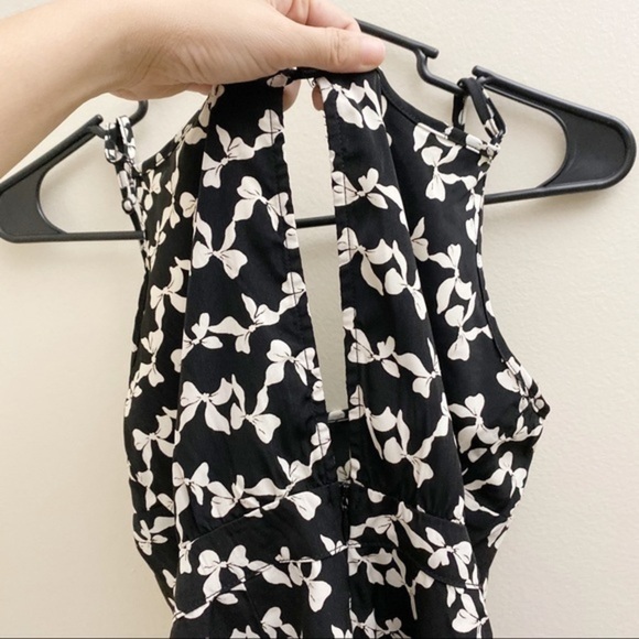 Black bow print Romper sz S - Picture 3 of 4